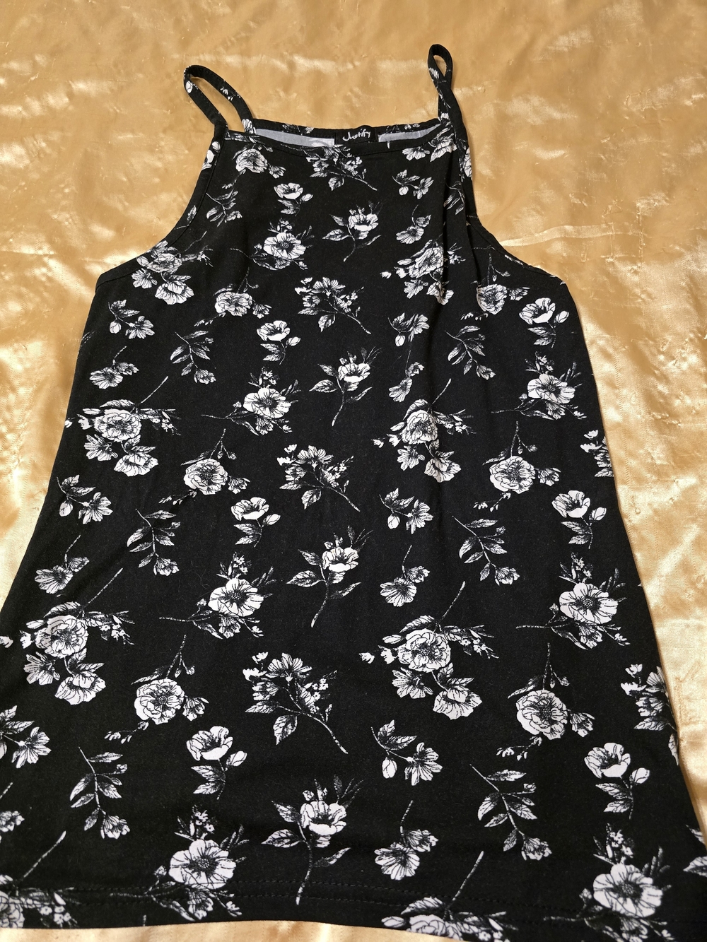 Justify Black Floral Halter Mini Dress